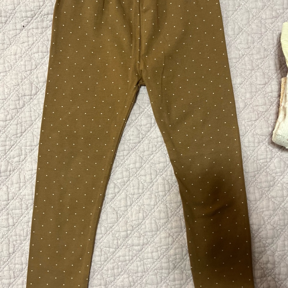 Brown Polka Dot Kids Leggings